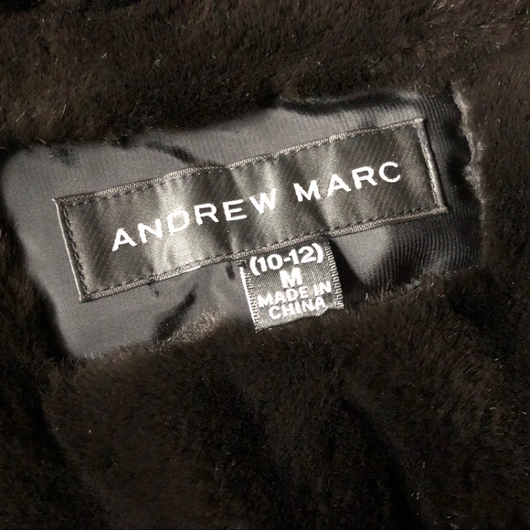 Andrew Marc Girls Winter Jacket Coat M 10-12 Faux Fur BLACK Winter EUC - Picture 4 of 16